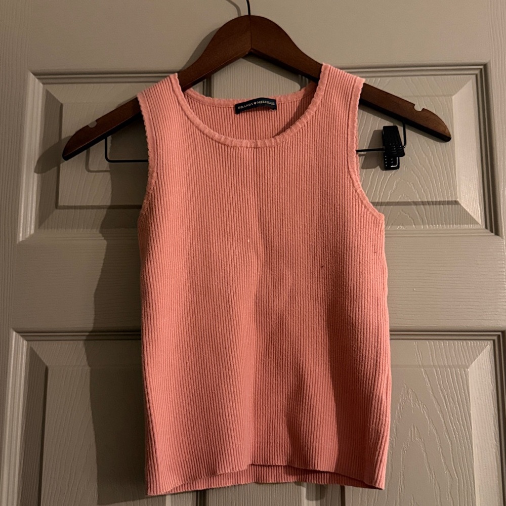 Brandy Melville Pink Sleeveless Knit Top